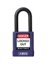 74/40 - CANDADO DE SEGURIDAD LOTO  PURPURA DOBLE LLAVE